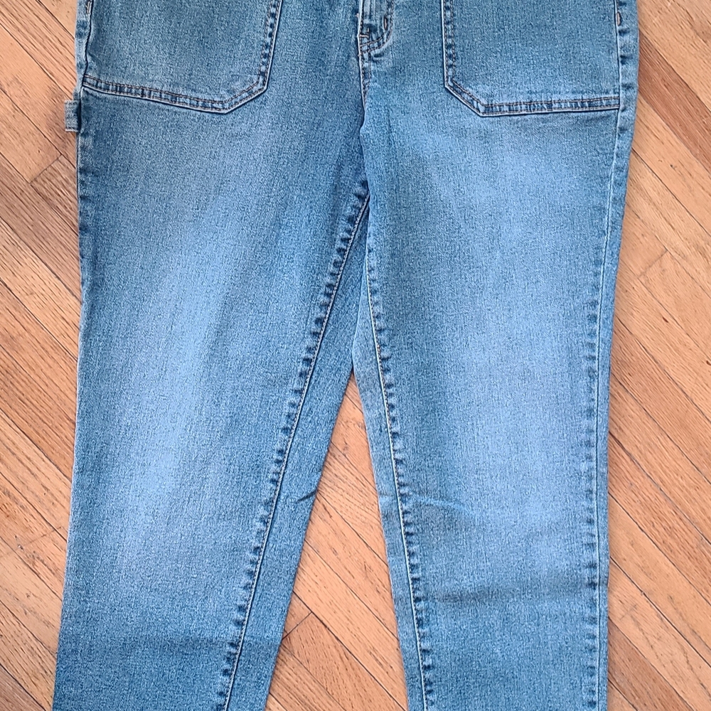 Ruff Hewn Jeans Women's size 14 Blue Light Wash Carpenter Jeans